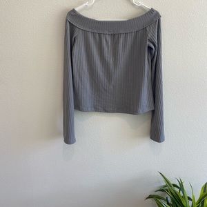 Grey strapless blouse